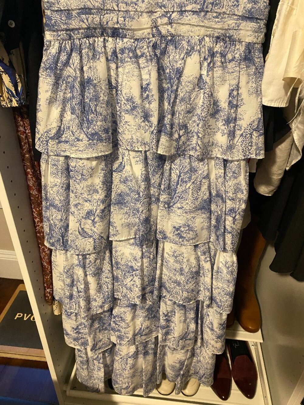 1. State blue floral cotton dress with tiers, size 8 - Picture 9 of 10